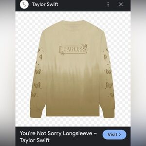 Taylor Swift official Fearlesss long sleeve You’re not sorry long sleeve T shirt